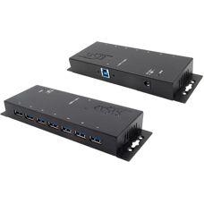 EXSYS USB 3.2 HUB 7-Puertos - Concentrador USB - Negro