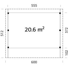 Palmako Karl Wooden Carport - 20.6 sqm - natur