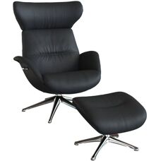 FLEXLUX Relaxsessel More - Verstellbarer Ledersessel