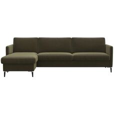 FLEXLUX Fiore L-Form Velvet Moosgrün Sofa - L-Form Sessel
