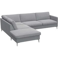FLEXLUX Fiore L-Form Sofa - Skandinavisch, Grau, Chenille