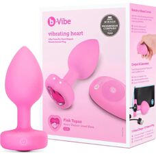 b-Vibe Vibráló Szív Anális Dugó rózsaszín