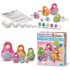 4M Russian Dolls Craft Kit - Paint Your Own Trinket Boxes