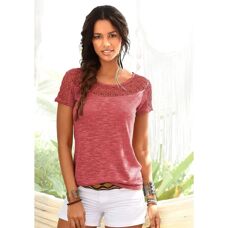 VIVANCE Rosegold Häkelspitze T-Shirt - Bequeme Passform