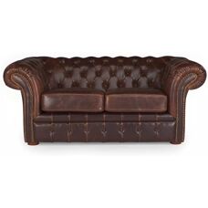 Vente-unique Sofá Chesterfield de Couro - 2 Lugares