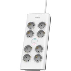 Επαγγελματικό πολύπριζο Philips - 8 πρίζες, Προστασία υπερτάσεων 900J