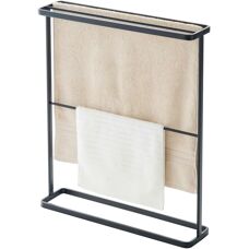 Yamazaki Tower Black Steel Towel Rack - Bathroom Accessory