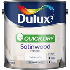 Dulux White Satinwood Paint 2.5L - Interior & Exterior Finish
