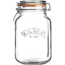 Kilner Square 1.5 Litre Clip Top Jar Set of 6 - Storage Jar