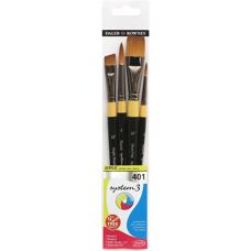 Set de Pinceles Sintéticos Daler-Rowney System3 - 4unidades