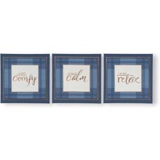 Art for the Home Heritage Tweed Trio Set of 3 Printed Canvas - Home Art Canvas