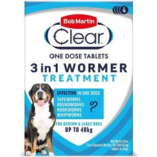 Bob Martin Large Dogs 3-in-1 Wormer - 4 Tablets