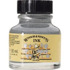 Winsor & Newton Silber Zeichenfarbe - Zeichen Inks - 30ml
