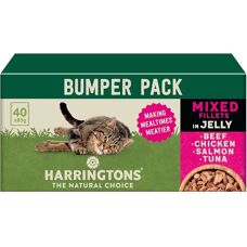 Harringtons Grain Free Mixed Selection in Jelly Wet Cat food - Beef, Chicken, Salmon & Tuna - Wet Cat Food