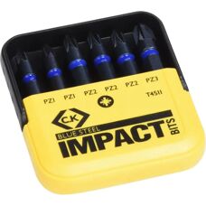 C.K. T4511 Blaustahl Impact-Schraubendreher-Bits - 6 Stück