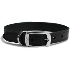 Ancol Svart Läder Hundhalsband - Medium - Hundhalsband