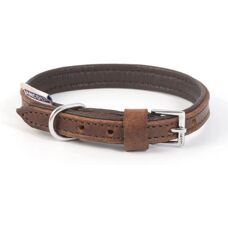 Ancol Heritage Vintage Leather Padded Collar - 45-54cm Sz 6