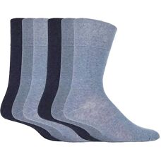Gentle Grip Mens Socks - Size UK 6-11 - Grey Cotton