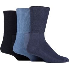 IOMI FootNurse 3 Pairs Cushion Foot Bamboo Diabetic Socks - Denim Mix