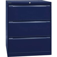 BISLEY Archiefkast - 3 Laden, Oxford Blauw, Met Slot