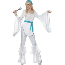 Smiffys Damen Super Trooper Kostüm - Weiß Blau Verkleidung