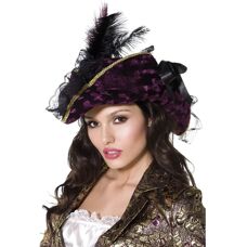 Smiffys Purple Marauding Pirate Hat - Fancy Dress Accessory