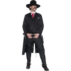 Disfraz de Sheriff del Oeste de Lujo Smiffys - Adulto Negro