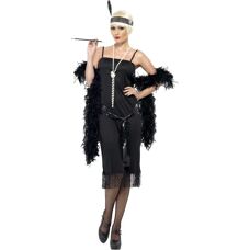 Déguisement de Flapper noir de Smiffys - Robe et accessoires des années 20