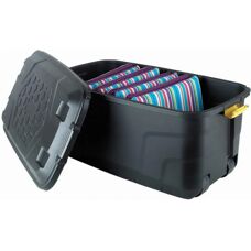 Strata Heavy Duty Storage Trunk with Lid, 145L, Black - Storage Trunk