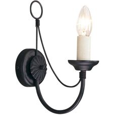 Applique Carisbrooke Elstead - Stile candela, E14, Nero
