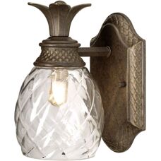 Elstead Perlbronze Plantation LED Badezimmer-Wandleuchte