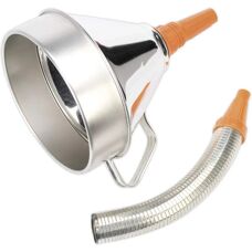 Sealey FM20F Funnel - Metal, Flexible Spout, Filter - 200mm