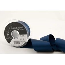 Berisfords Navy Double-Sided Satin Ribbon - 5cm - per meter