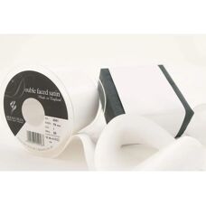 Berisfords Dubbel Satijnen Lint - Wit - 7cm - per meter