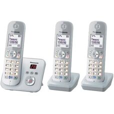Panasonic KX-TG6823 Silver/White DECT Phone with 3 Handsets - Telephone