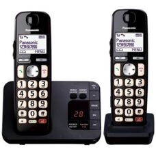 Panasonic KX-TGE822EB Black Cordless Phone with Large LCD