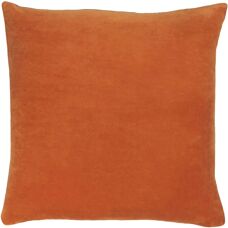 Furn. Solo Cotton Velvet Filled Cushion - Orange - One Size