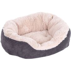 Rosewood Model - Ovale Jumbo Cord Plush Dog Bed - Grey
