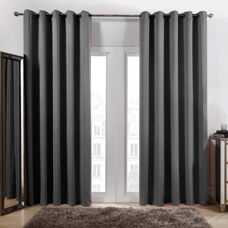 Dreamscene Charcoal Grey Thermal Blackout Curtains - Curtains