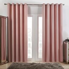 Dreamscene Pink Blackout Curtains - Thermal Insulated Eyelet - 117cm x 137cm - Curtains