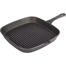 KitchenCraft Patelnia żeliwna, kwadratowa, 23cm - Patelnia