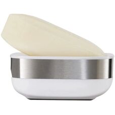 Joseph Joseph Slim Steel Compact Soap Dish - White/Steel