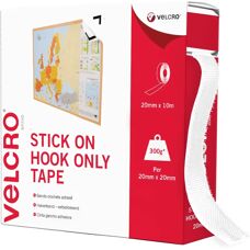 Nastro con gancio bianco Velcro - Uso interno - 20mm x 10m