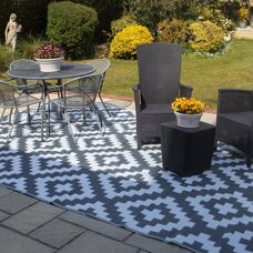 Valiant Grey Geometric Outdoor Rug - 3.6m x 2.7m