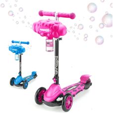 Xootz Kids Bubble Go Foldable Scooter - 3 Wheel Tri-Scooter with Bubble Machine