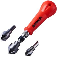 Amtech 3pc Countersink Set - Wood, Plastic, Metal - Counters