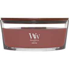 Lumânare de ceară WoodWick Rouge Oud - Miros de durată, Trosnire, Design în elipsă de sticlă