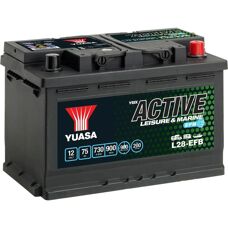 Yuasa Car Battery L28-EFB - 12V 75Ah for Renault, Volkswagen, Peugeot, Fiat, Porsche, Alfa Romeo