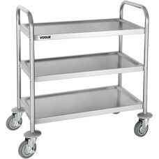 Chariot en acier inoxydable Vogue 3 niveaux - Professionnel Compact - Publicité