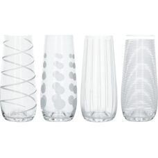 Mikasa Cheers Pack Of 4 Stemless Flute Glasses - Glasware